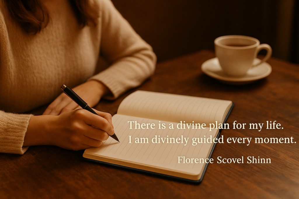 ianhollinsworth - florence scovel shinn - woman writing in journal - florence quote