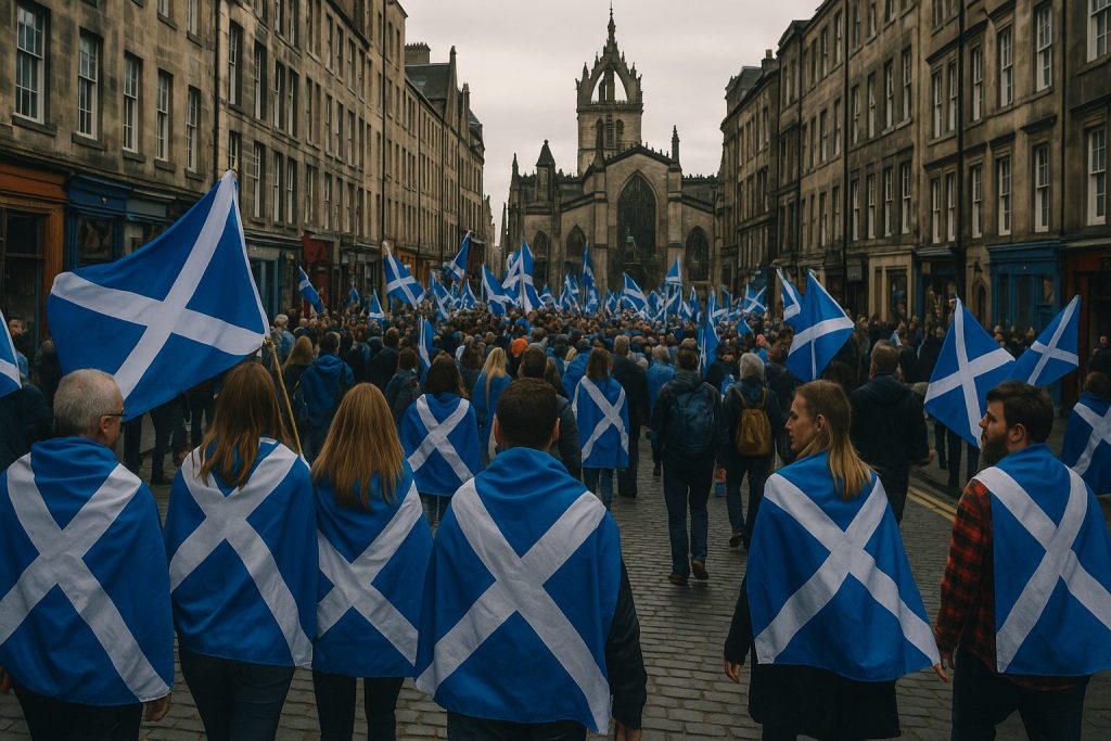 Ian Hollinsworth - Saltires at a Celebration of Scotland flag and patron saint on St Andrew’s Day