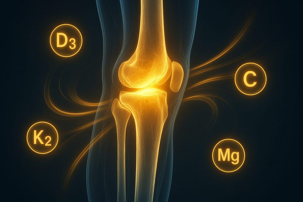 vitamin D3 and K2 for calcium direction plus vitamin C for collagen