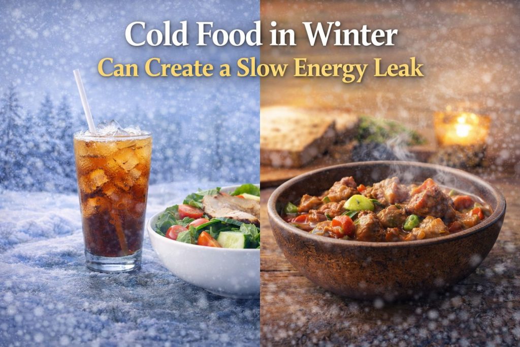Cold food in winter creating a slow energy leak